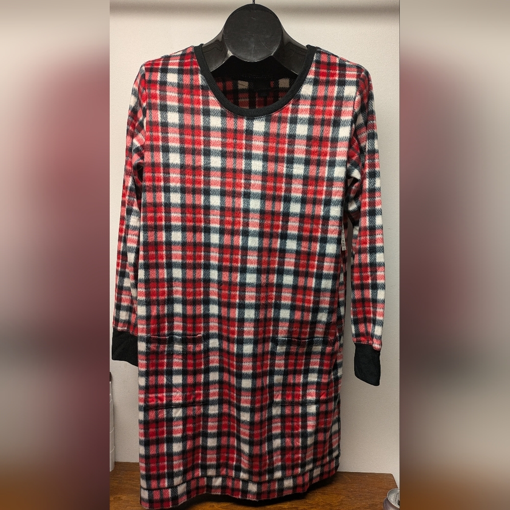 Medium Cozy Covington mink SOFT Knit polyester sleep shirt with pockets new